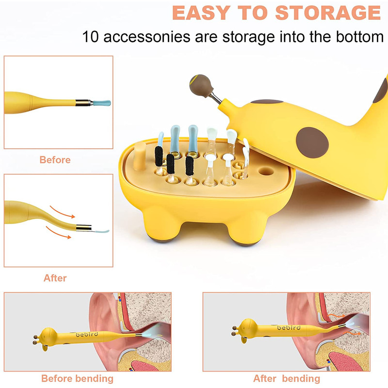 Bebird D3 Pro Kids Use Smart Visual Earpick Ear Cleaner, Otoscope for Safe Earwax Removal Waterproof Child Endoscope