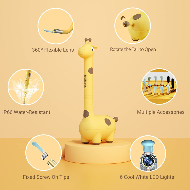 Bebird D3 Pro Kids Use Smart Visual Earpick Ear Cleaner, Otoscope for Safe Earwax Removal Waterproof Child Endoscope