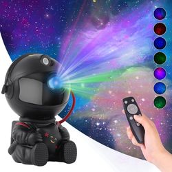 creative astronaut starry sky projection light, full of stars nebula, moon lamp for bedroom ambiance, spaceman laser