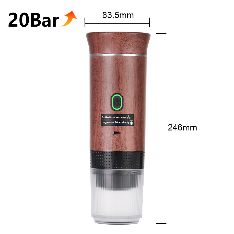 Wireless Electric Portable Espresso Machine, 20Bar 3-in-1 Coffee Maker for Nespresso Capsules, Ground Coffee, Travel