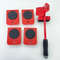 5Pcs/set Professional Furniture Mover Tool Set, Heavy Duty Moving Roller with Lifting Bar, Wheels for Effortless