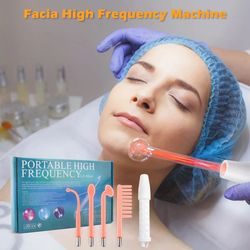 4 in 1 high frequency facial therapy wand, portable acne treatment machine, skin tightening device for wrinkle reducing