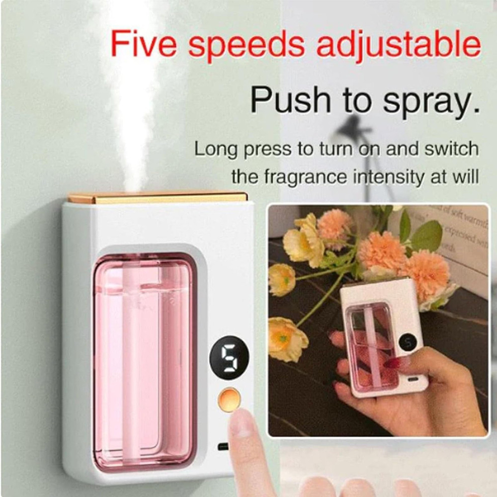 Automatic Aromatherapy Car Diffuser with Digital Display, Essential Oil Humidifier for Car, Bathroom Home Deodorization