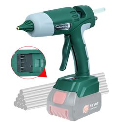 cordless 100w hot glue gun, adjustable temperature with 11mm glue sticks, for bosch 18v battery