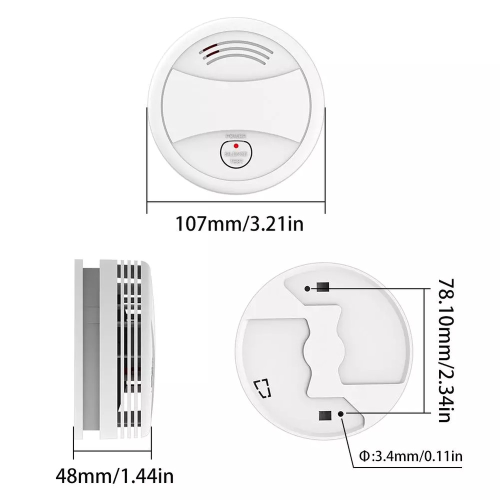 WiFi Fire Protection Smoke Detector Sensor, Tuya Smart Alarm Fire Smoke Detector, Smart Life App Home Security Alarm