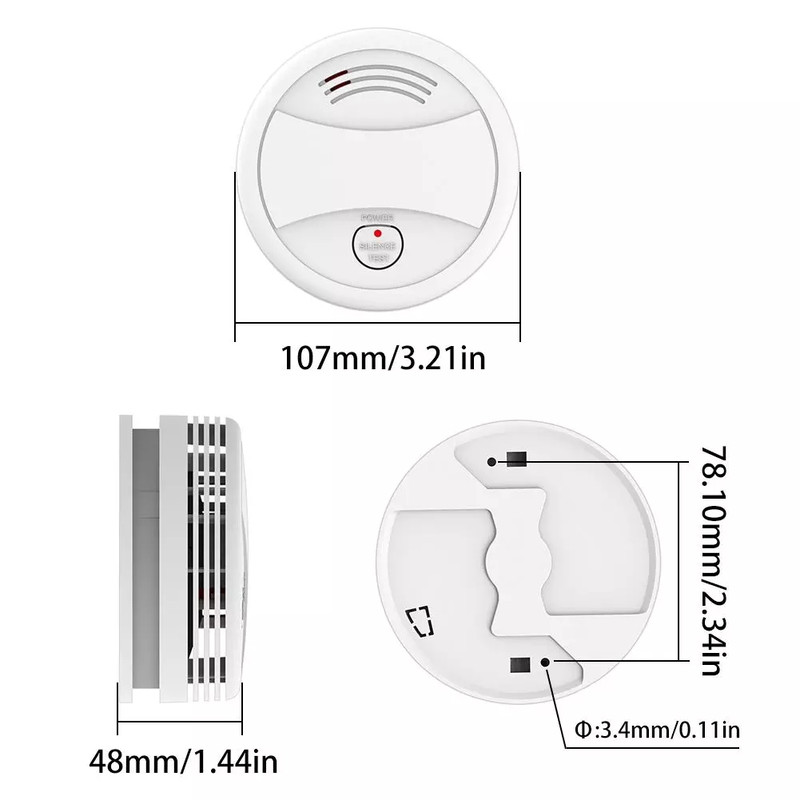 WiFi Fire Protection Smoke Detector Sensor, Tuya Smart Alarm Fire Smoke Detector, Smart Life App Home Security Alarm