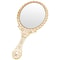 Retro Hand Mirror Rose Gold Portable, Vintage Makeup Oval Round Noble Beauty Tool, Travel Cosmetic Handheld Mirror