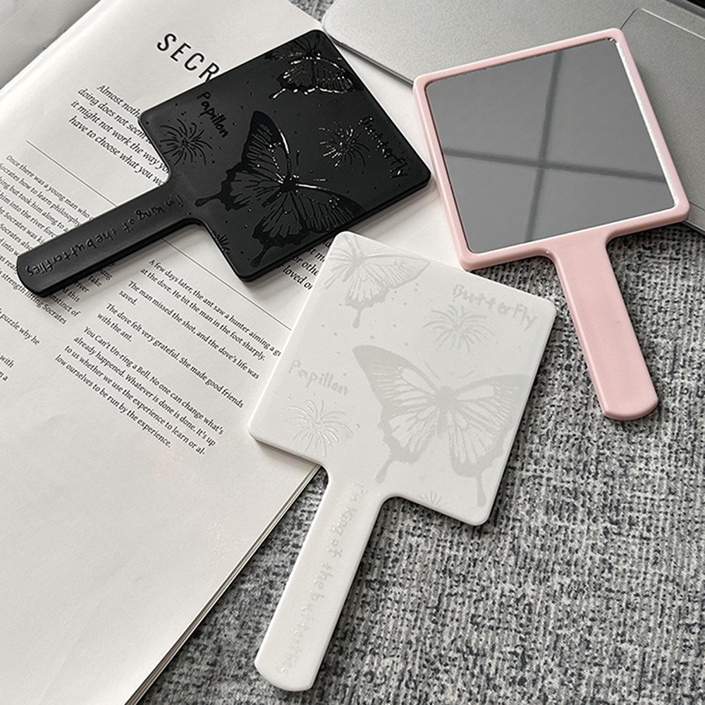 Mini Hand Held Desktop Cosmetic Makeup Mirror Vintage Butterfly Square Mirror Travel Portable Beaut 1
