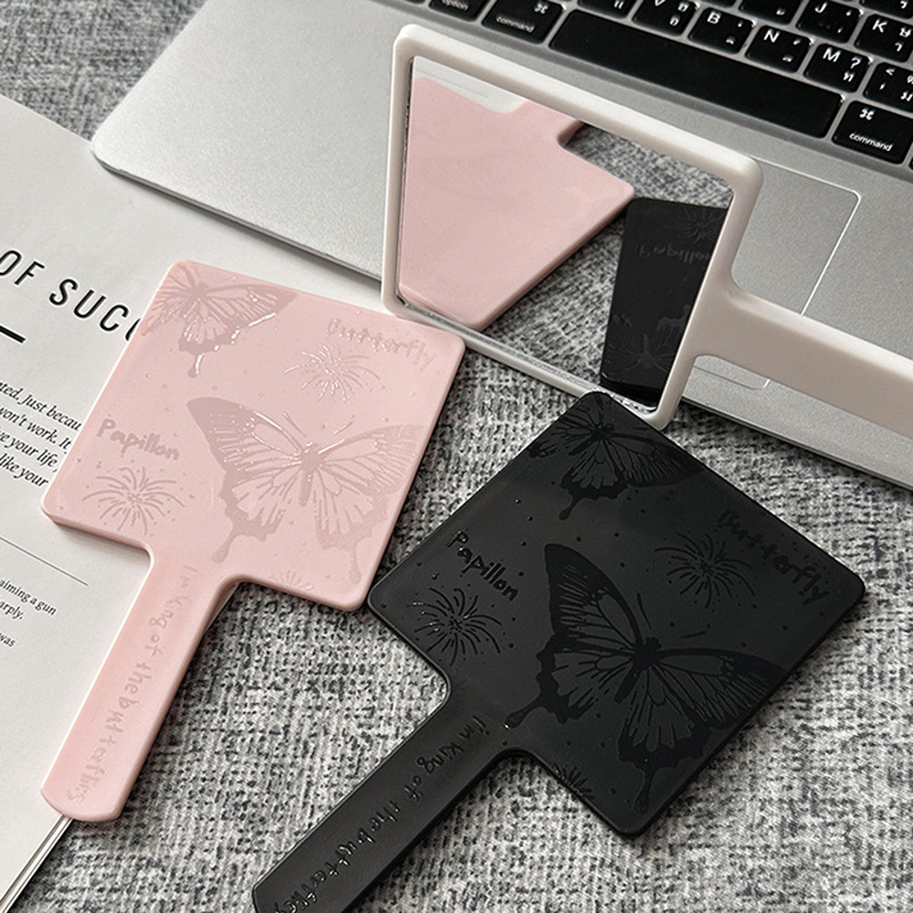 Mini Hand Held Desktop Cosmetic Makeup Mirror Vintage Butterfly Square Mirror Travel Portable Beaut 2