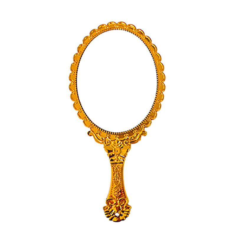 Hand Held Vintage Lace Makeup Mirror Portable Oval Round Mirror Noble Retro Court Style Beauty Tool 9