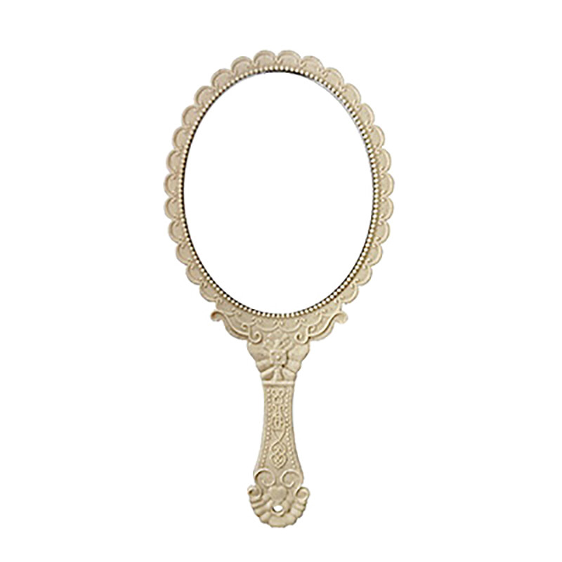 Hand Held Vintage Lace Makeup Mirror Portable Oval Round Mirror Noble Retro Court Style Beauty Tool 10