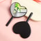 Sweet Girl Style Makeup Mirrors Handheld, Fashion Love Makeup Mirror, Cute Portable Heart Shaped Beauty Mirror for Daily