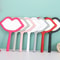 Custom Portable Square Lip Handheld Mirror Pink White Red, Cute Small Makeup Mirror for Daily Cosmetic Use, Travel