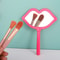Custom Portable Square Lip Handheld Mirror Pink White Red, Cute Small Makeup Mirror for Daily Cosmetic Use, Travel