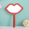 Custom Portable Square Lip Handheld Mirror Pink White Red, Cute Small Makeup Mirror for Daily Cosmetic Use, Travel