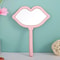 Custom Portable Square Lip Handheld Mirror Pink White Red, Cute Small Makeup Mirror for Daily Cosmetic Use, Travel