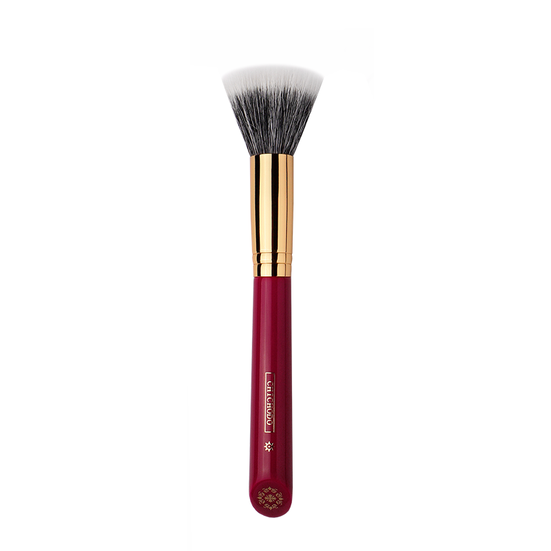 High Quality Soft Luxury Makeup Brush, Stippling Blush Brush, Animal Hair Red Rose Series Powder Face Brush