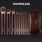 Makeup Brush Set Hourglass Powder Eyeshadow, Domed Crease Stippling Angled Shadow Brow Brushes with Cosmetic Bag