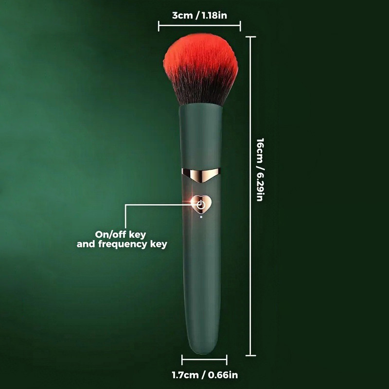 Portable 2 In 1 Electric Vibration Makeup Brush, Soft Fluffy Foundation Brush, Rechargeable Multi-Function Detail Makeup