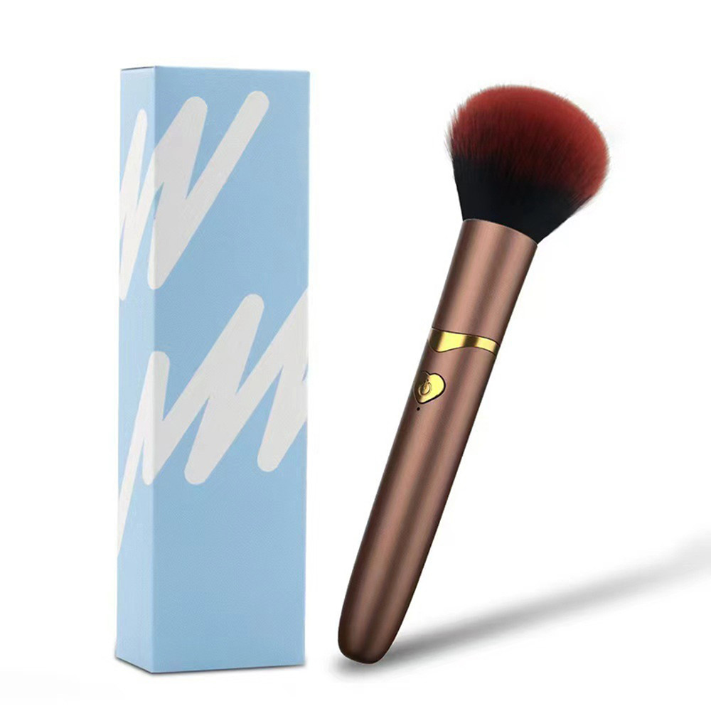 Portable 2 In 1 Electric Vibration Makeup Brush, Soft Fluffy Foundation Brush, Rechargeable Multi-Function Detail Makeup