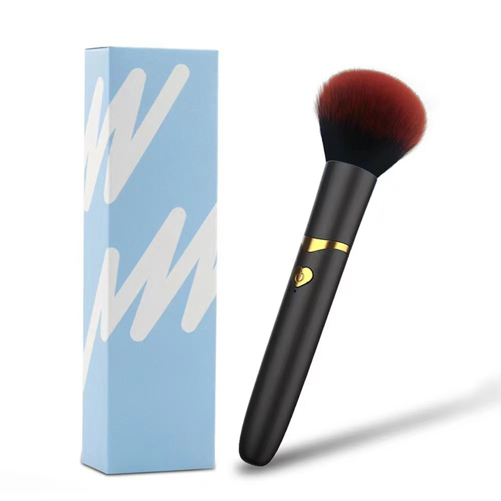 Portable 2 In 1 Electric Vibration Makeup Brush, Soft Fluffy Foundation Brush, Rechargeable Multi-Function Detail Makeup