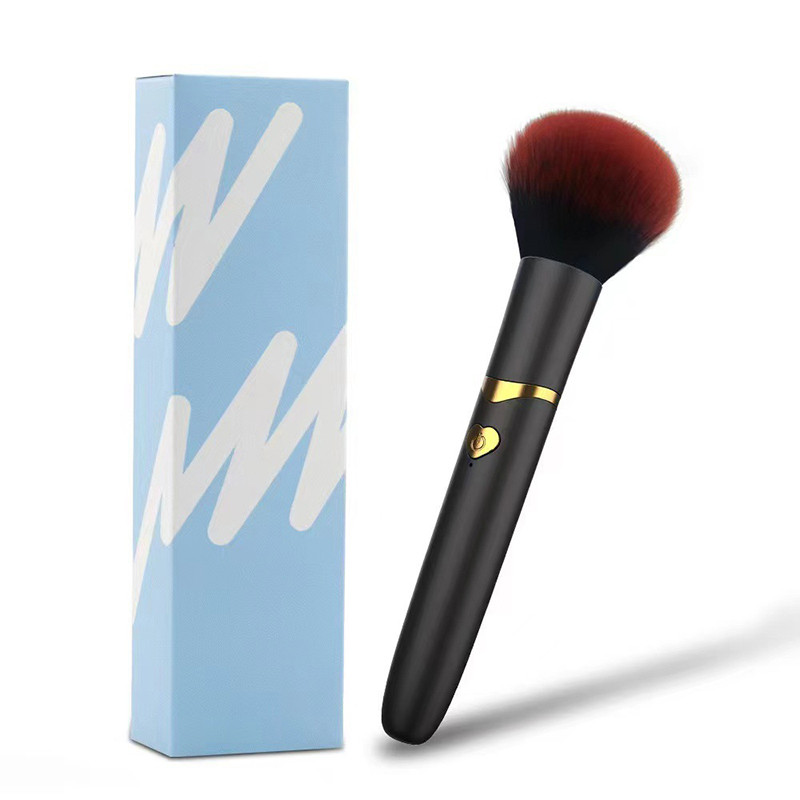 Portable 2 In 1 Electric Vibration Makeup Brush, Soft Fluffy Foundation Brush, Rechargeable Multi-Function Detail Makeup