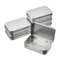 Small Metal Empty Storage Box, Silver Tin Plated Container With Hinged Lid, Portable Household Storage Organizer