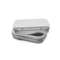 Small Metal Empty Storage Box, Silver Tin Plated Container With Hinged Lid, Portable Household Storage Organizer