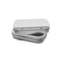 Small Metal Empty Storage Box, Silver Tin Plated Container With Hinged Lid, Portable Household Storage Organizer