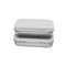 Small Metal Empty Storage Box, Silver Tin Plated Container With Hinged Lid, Portable Household Storage Organizer