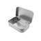 Small Metal Empty Storage Box, Silver Tin Plated Container With Hinged Lid, Portable Household Storage Organizer