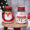 Round Christmas Tin Containers with Gift Ribbon, Large Medium Small Xmas Metal Nesting Containers, Christmas Cookie Tins