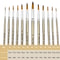 Professional Round Artist Paint Brushes Set, Pointed Tip Nylon Hair, Watercolor Brush For Acrylic Painting