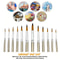 Professional Round Artist Paint Brushes Set, Pointed Tip Nylon Hair, Watercolor Brush For Acrylic Painting