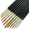 Professional Round Artist Paint Brushes Set, Pointed Tip Nylon Hair, Watercolor Brush For Acrylic Painting