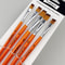 Flat Artist Paint Brush Set 5pcs with Wooden Handles, Premium Synthetic Nylon Bristles for Acrylic, Oil, Watercolor