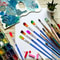 50Pcs Painting Brushes Set Round and Flat Nylon Hair Paint Brush for Watercolor, Oil, Acrylic, Kids Art and Craft