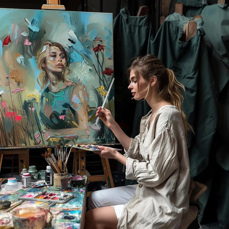 Artist Paint Brushes Set, Acrylic Oil Watercolor Brushes with Wooden Handle, Professional Painting Tools for Artists