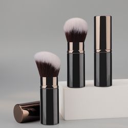 retractable mini travel makeup brush powder contour brush, professional tool for blush, loose powder foundation