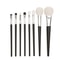 ORCHID Pro 8 Pcs Goat Hair Makeup Brush Set, Powder Highlighting Brushes, Tapered Crease Shader Eyeshadow Kit