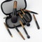 Mini Travel Makeup Brush Set with Pouch, Portable Wooden Handle Cosmetic Brushes for Powder, Blush Highlighter Eyeshadow