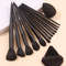 13pcs Black Makeup Brush Set with Soft Powder Brush, Portable Makeup Tools, 1PCS Triangular Puff, Foundation Sponge