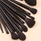 13pcs Black Makeup Brush Set with Soft Powder Brush, Portable Makeup Tools, 1PCS Triangular Puff, Foundation Sponge