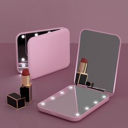 led compact mirror 1x 3x magnification, mini pocket makeup mirror for purse, travel beauty mirror portable gift