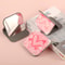 Portable Square Stainless Steel Makeup Mirror, Printed Pattern, Anti Fall, Dirt Resistant, Desktop Handheld Pocket