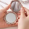 Rose Flower Portable Mini Mirror, Double Sided Small Pocket Makeup Mirror, Compact Hand Mirror for Travel and Beauty