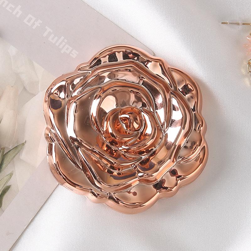 Rose Flower Portable Mini Mirror, Double Sided Small Pocket Makeup Mirror, Compact Hand Mirror for Travel and Beauty