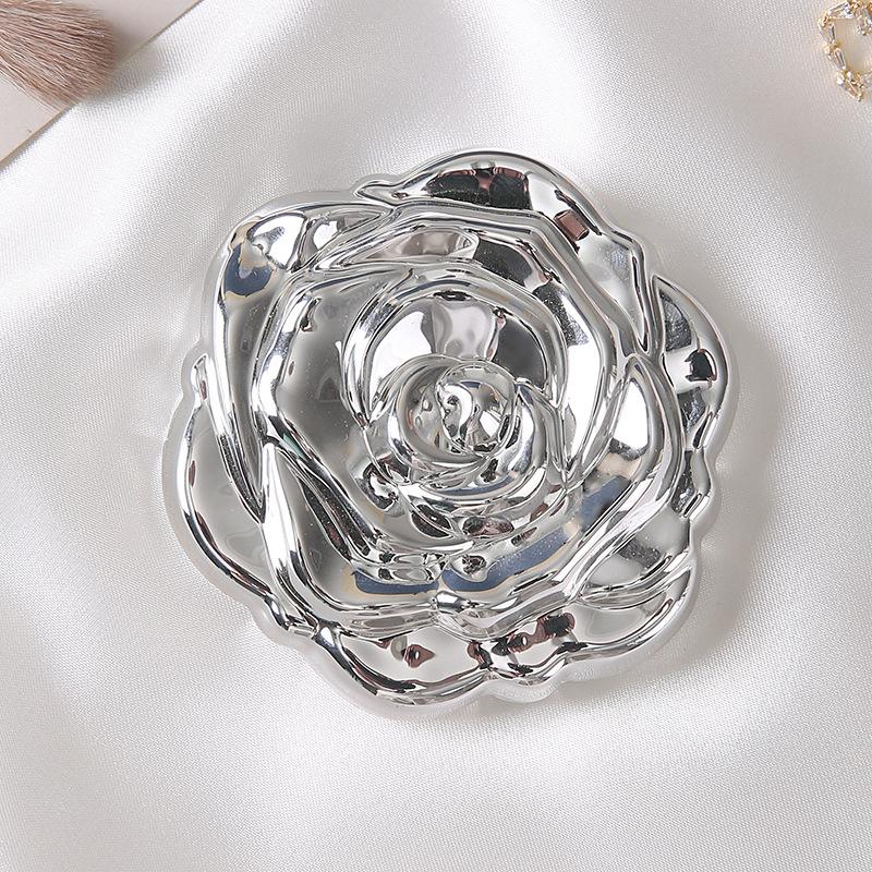 Rose Flower Portable Mini Mirror, Double Sided Small Pocket Makeup Mirror, Compact Hand Mirror for Travel and Beauty