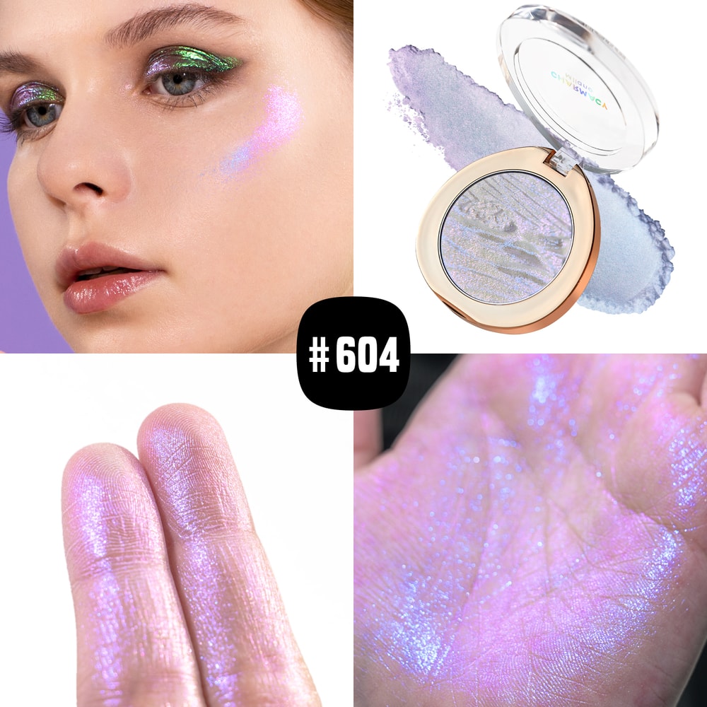 Duochrome Highlighter Pigment, Glitter Long-lasting Multichrome, Professional Makeup Cosmetic for Women