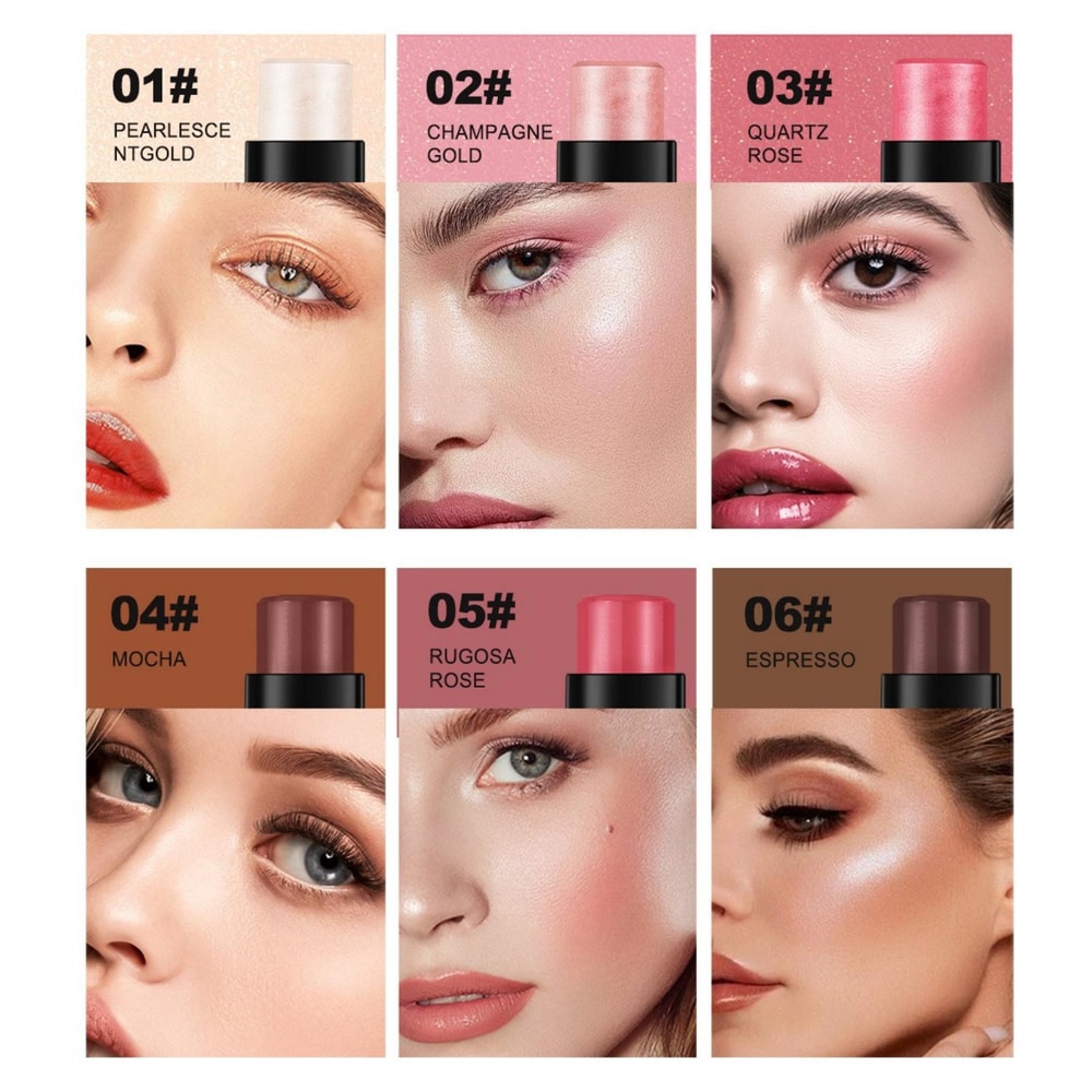 Contour Stick, Blush Stick, Highlight Stick, Shape Facial Contour, Brighten Light Color-Producing Makeup for Beginners